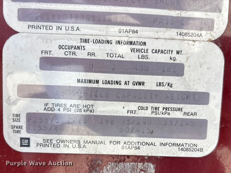 image for item FB3583 1986 Chevrolet Corvette 