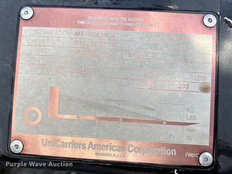 image for item FB5506 2016 UniCarriers PF50 forklift