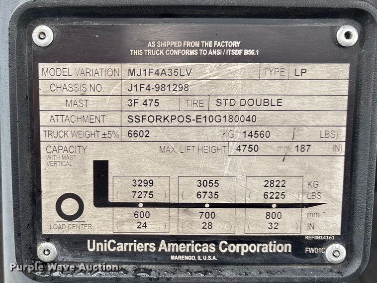 image for item FB5513 2015 Nissan PF80YLP forklift