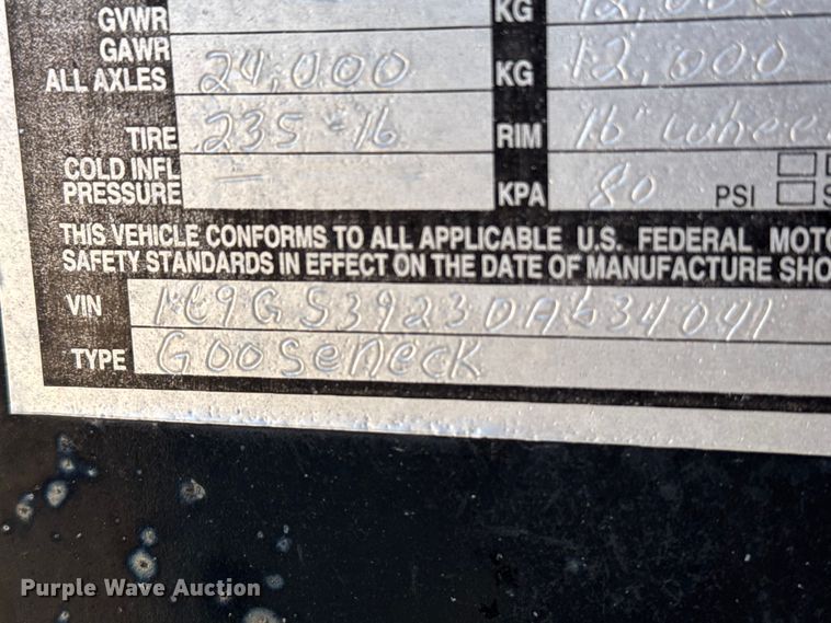 image for item FB6976 2013 Circle M equipment trailer