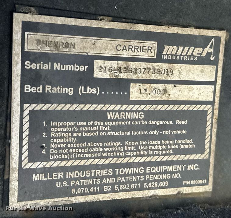 image for item FB9407 2019 Freightliner Business Class M2 rollback truck