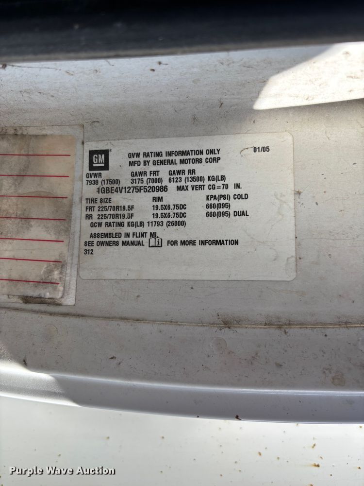 image for item FC1621 2005 Chevrolet C4500 utility / service truck