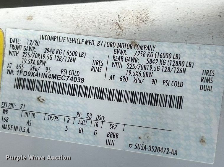 image for item FC5074 2021 Ford F450 XL Super Duty Ext. Cab flatbed truck