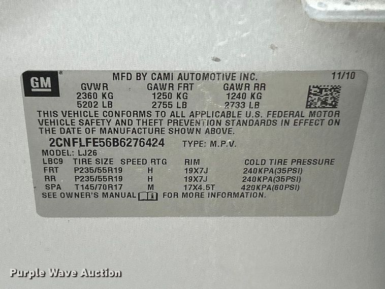 image for item FC5145 2011 Chevrolet Equinox LTZ SUV