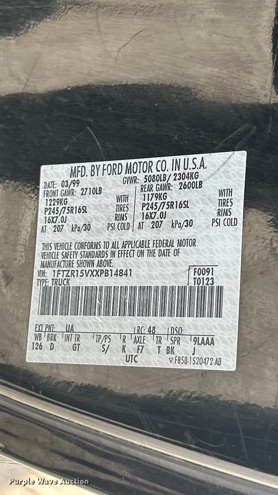 image for item FC5148 1999 Ford Ranger XLT Ext. Cab pickup truck