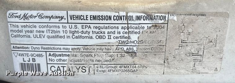 image for item FG0060 2004 Ford E250 van