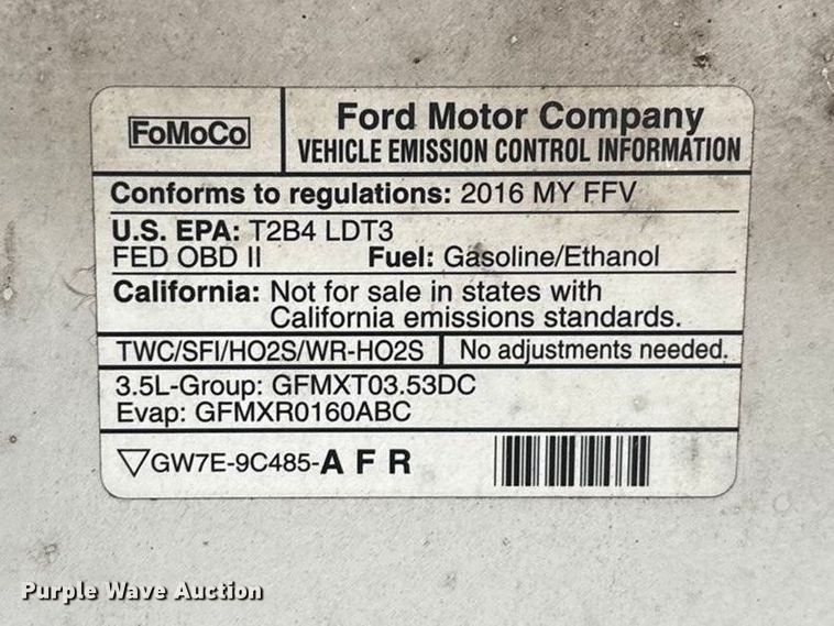 image for item FG0123 2016 Ford F150 pickup truck