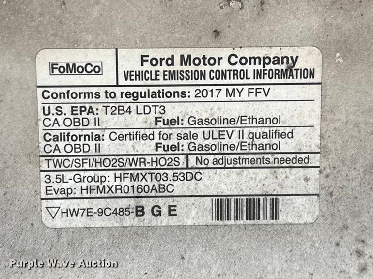 image for item FG0124 2017 Ford F150 pickup truck