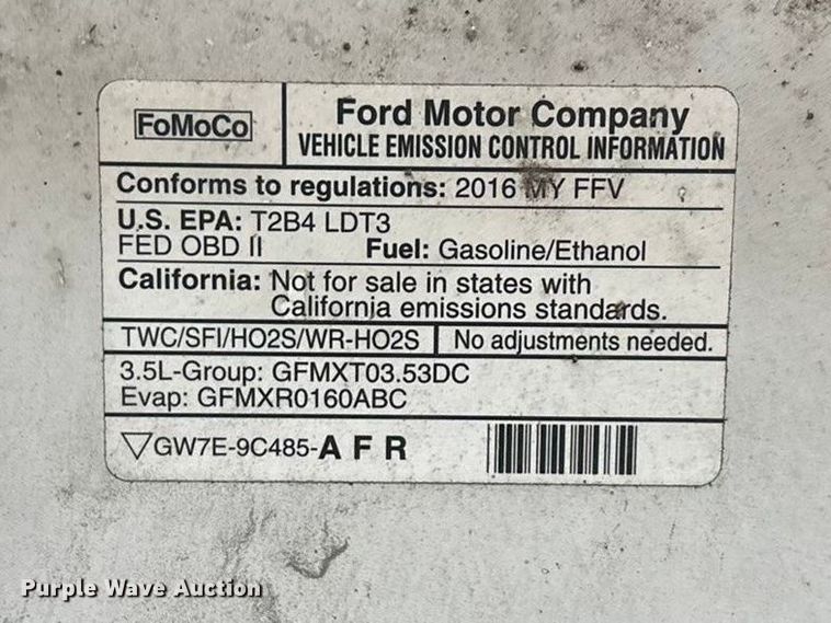 image for item FG0125 2016 Ford F150 pickup truck