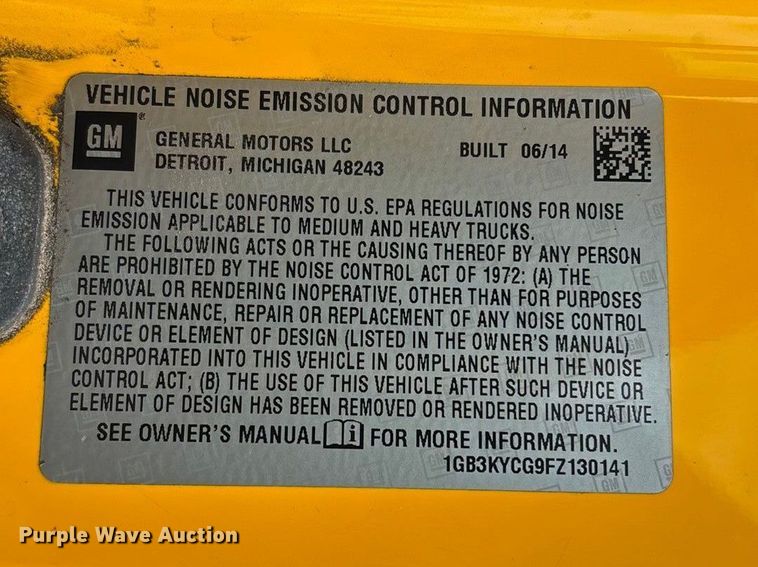 image for item FG0147 2015 Chevrolet Silverado 3500HD flatbed pickup truck