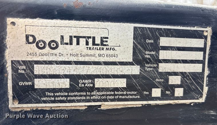 image for item FG2702 2002 Doolittle MasterDump dump trailer