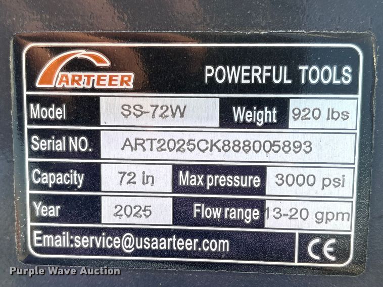 image for item FG2786 2025 Arteer SS-72W skid steer sweeper