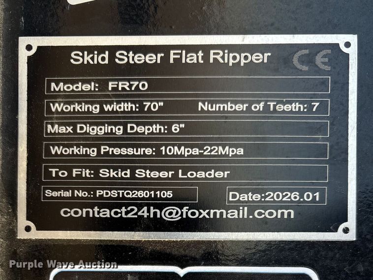 image for item FG2793 2026 Giyi FR70 Skid steer flat ripper