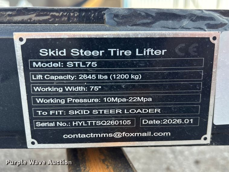 image for item FG2795 2026 Giyi STL75 skid steer tire lifter