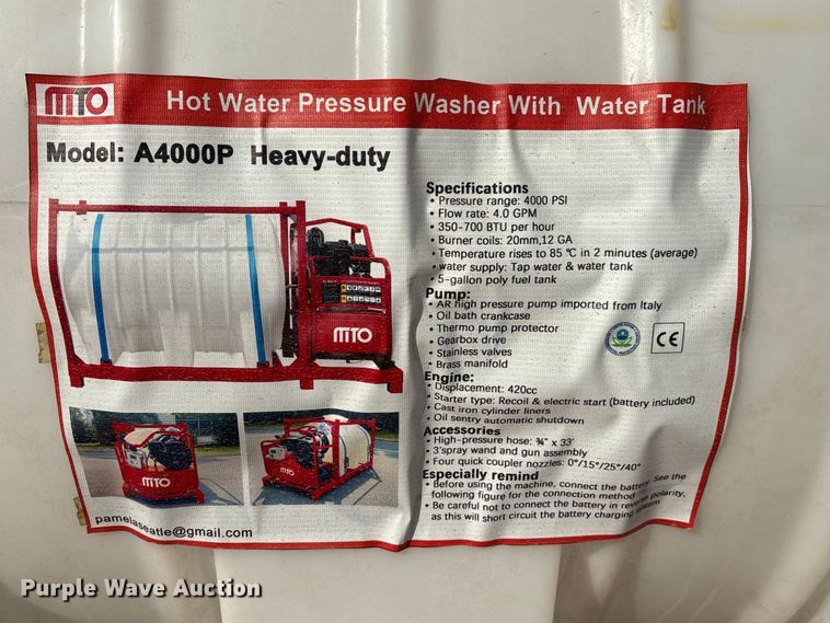 image for item FG2797 MTO A4000P hot pressure washer