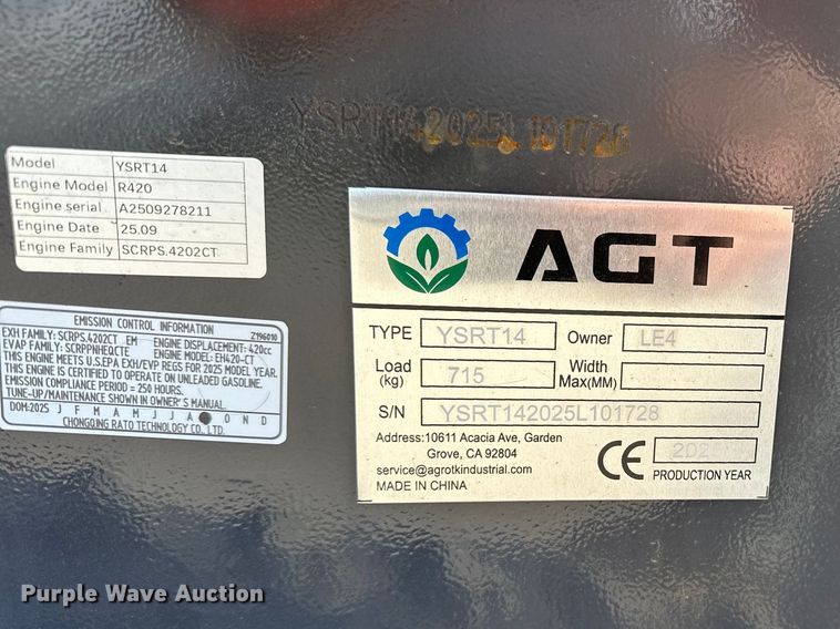 image for item FG2798 2025 ACT YSRT14 compact utility loader