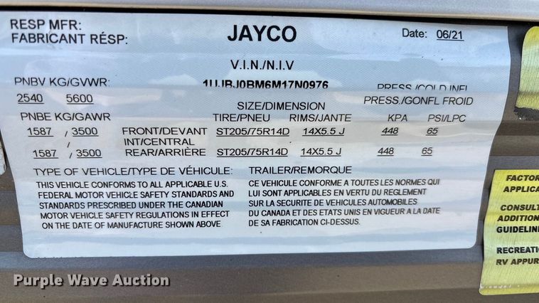 image for item FI0792 2021 Jayco 224BH Jay Flight camper