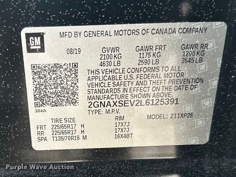 image for item FK1807 2020 Chevrolet Equinox SUV