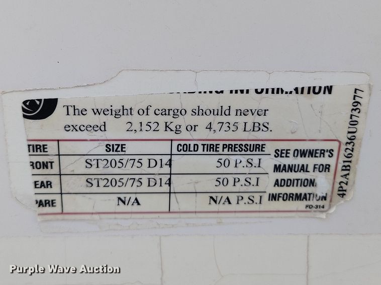 image for item IH9458 2006 Pace American JT816TA2 enclosed cargo trailer