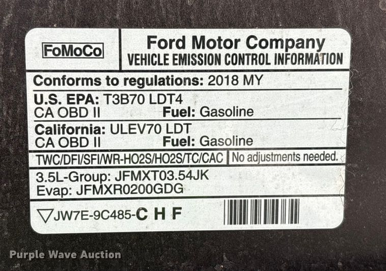 image for item YA1874 2018 Ford F150 Crew Cab pickup truck