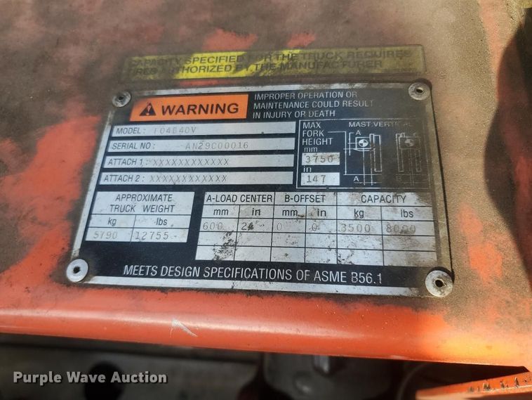 image for item YA2692 2004 Nissan F04B40V forklift