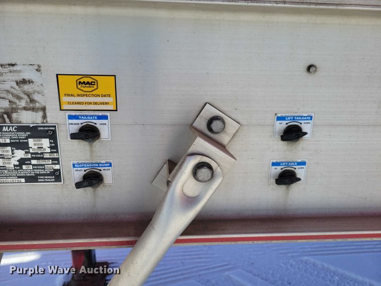 image for item EA2817 2019 Mac Mac Trailer Manufacturing end dump trailer