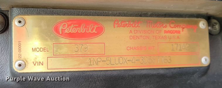 image for item EA2820 2003 Peterbilt 379 dump truck