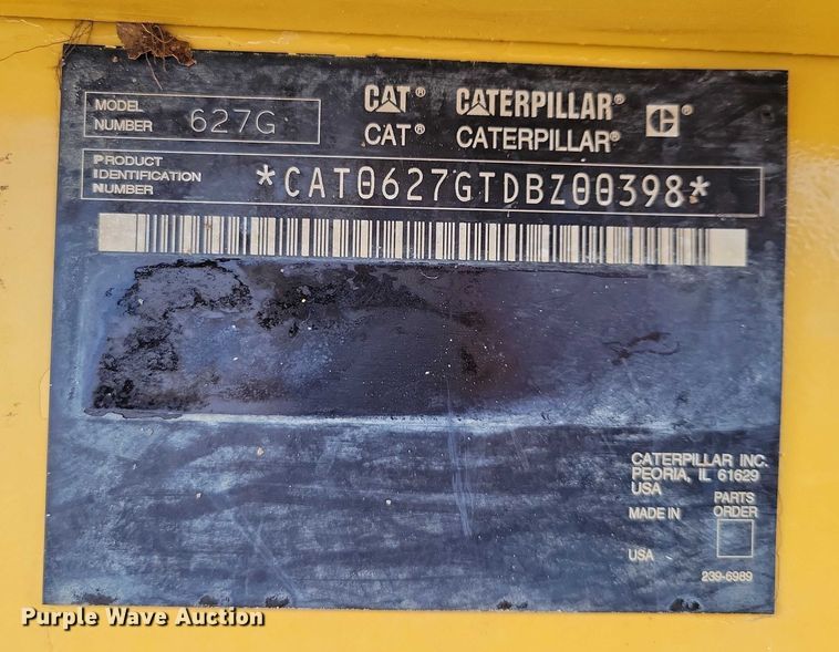 image for item EA2824 2005 Caterpillar 627G conventional scraper 