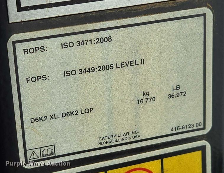 image for item EB1269 2016 Caterpillar D6K2 LGP dozer