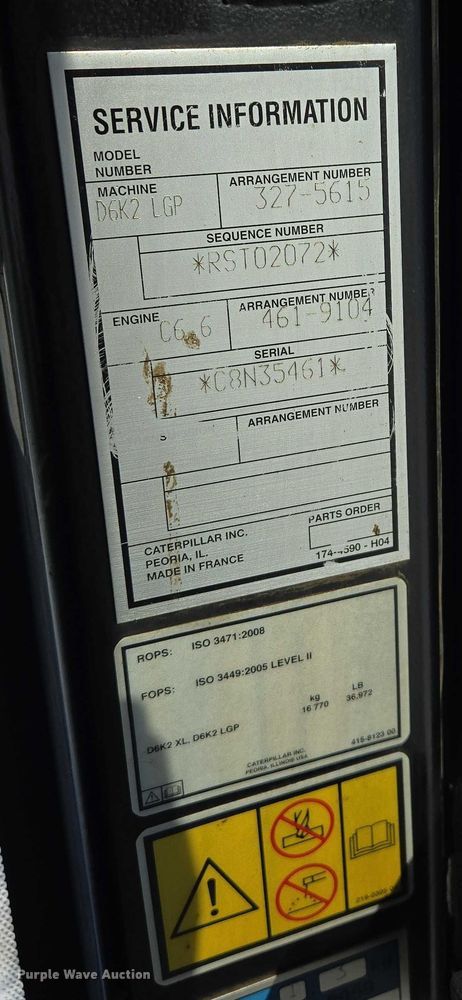 image for item EB1269 2016 Caterpillar D6K2 LGP dozer