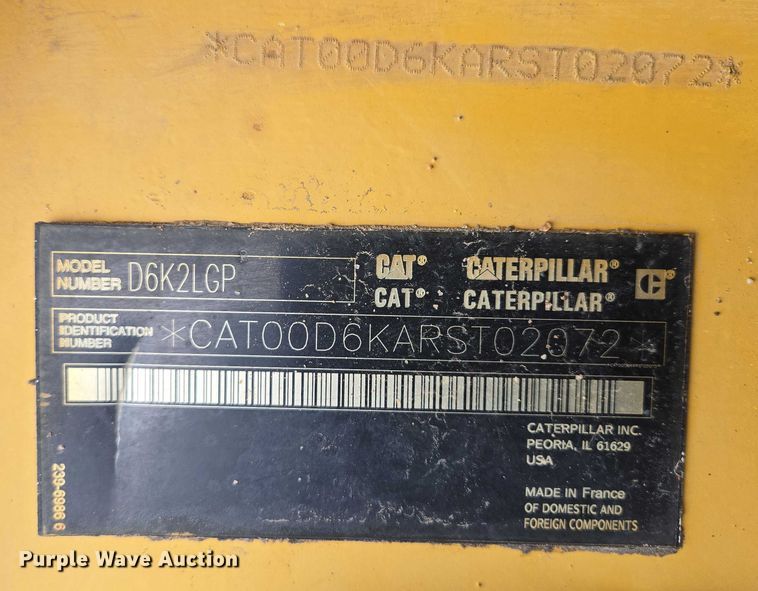 image for item EB1269 2016 Caterpillar D6K2 LGP dozer