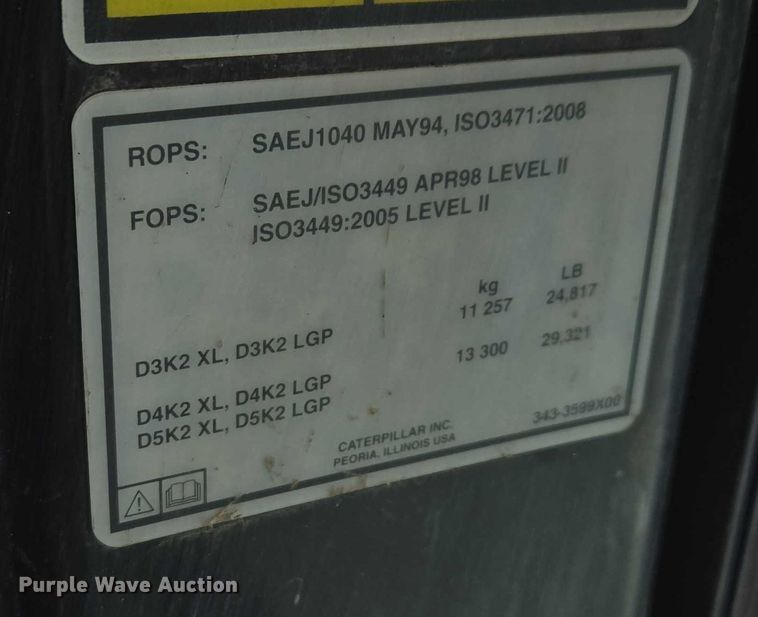 image for item EB1271 2014 Caterpillar D5K2 LGP dozer