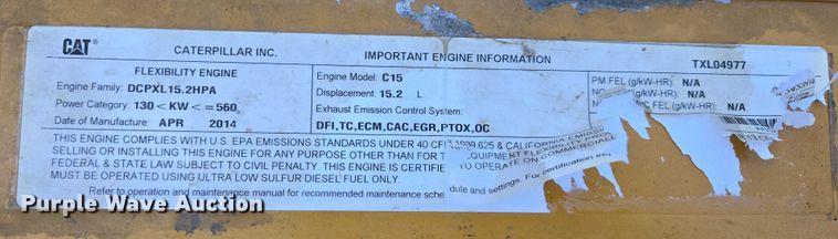 image for item EB1274 2014 Caterpillar 740B articulated haul truck