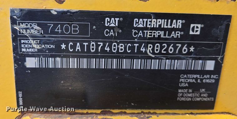 image for item EB1274 2014 Caterpillar 740B articulated haul truck