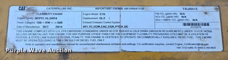 image for item EB1275 2015 Caterpillar 740B articulated haul truck