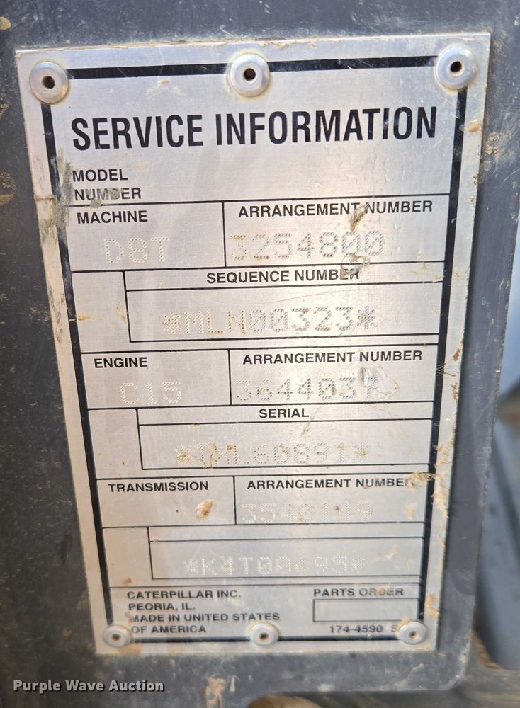 image for item EB1278 2011 Caterpillar D8T dozer
