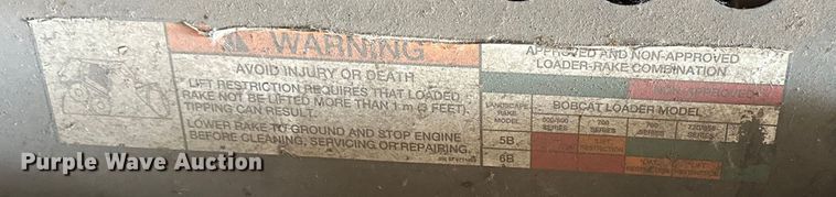 image for item FK1527 Bobcat 6B skid steer landscape rake