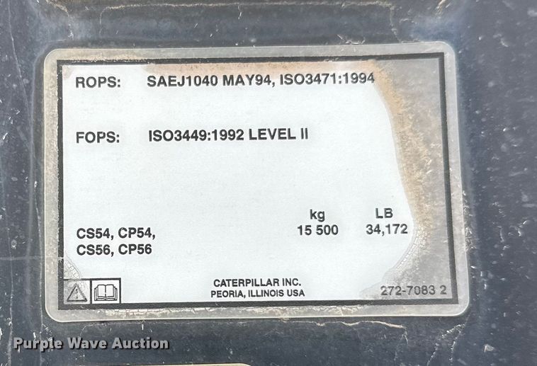 image for item FK1544 2010 Caterpillar CP56 single drum vibratory roller