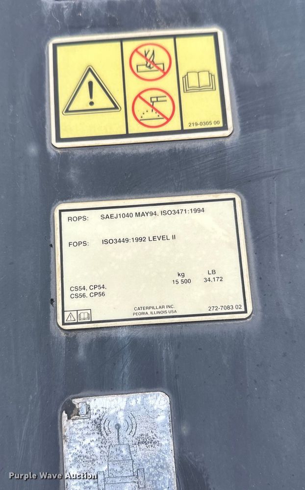 image for item FK1546 2008 Caterpillar CS56 single drum vibratory roller