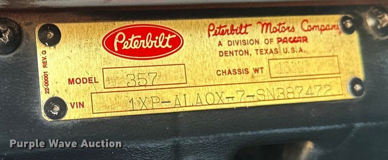 image for item FK1588 1995 Peterbilt 357 dump truck