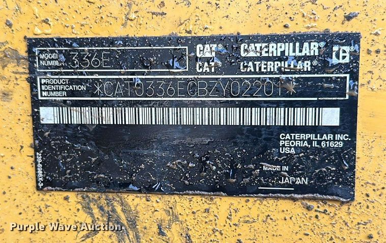 image for item FK1594 2013 Caterpillar 336E L excavator