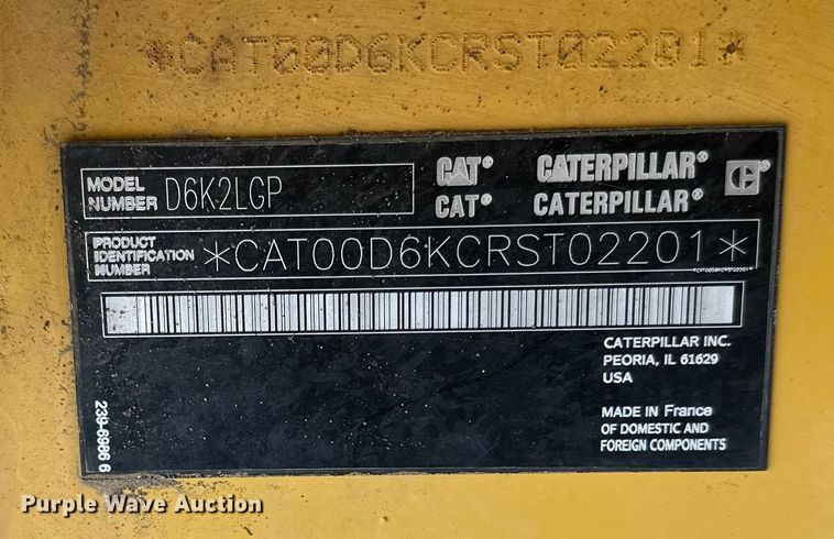image for item FK1597 2016 Caterpillar D6K2 LGP dozer