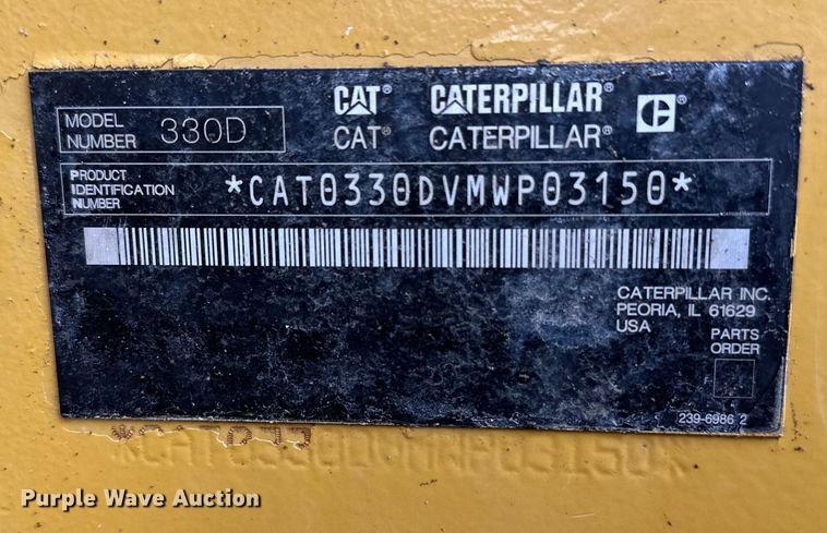 image for item FK1640 2008 Caterpillar 330D excavator
