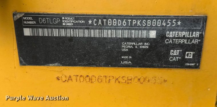 image for item FK1644 2012 Caterpillar D6T dozer