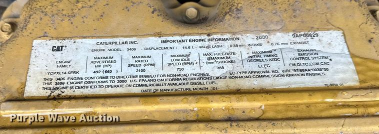 image for item FK1651 2000 Caterpillar D400E Series II articulated haul truck