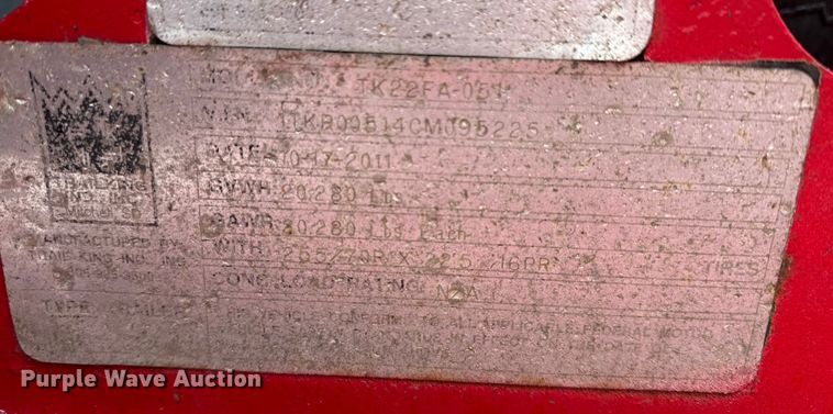 image for item FK1663 2012 Trail King Industries TK110HDGH533 lowboy equipment trailer