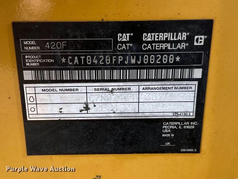 image for item FK1679 2012 Caterpillar 420F backhoe