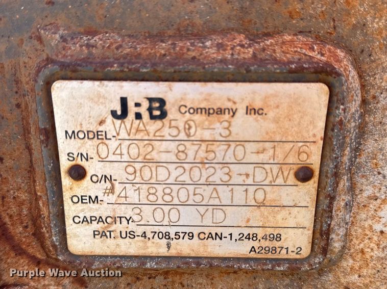 image for item DO8458 2002 Komatsu WA250 wheel loader