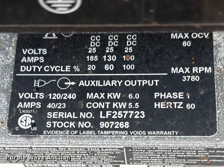 image for item DQ4368 Miller Blue Star 185 welder/generator