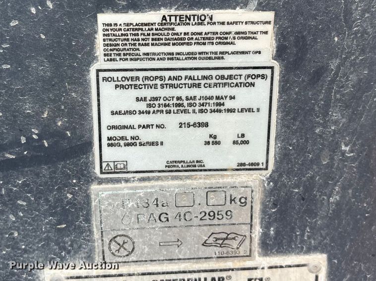 image for item DT0059 1998 Caterpillar 980G wheel loader